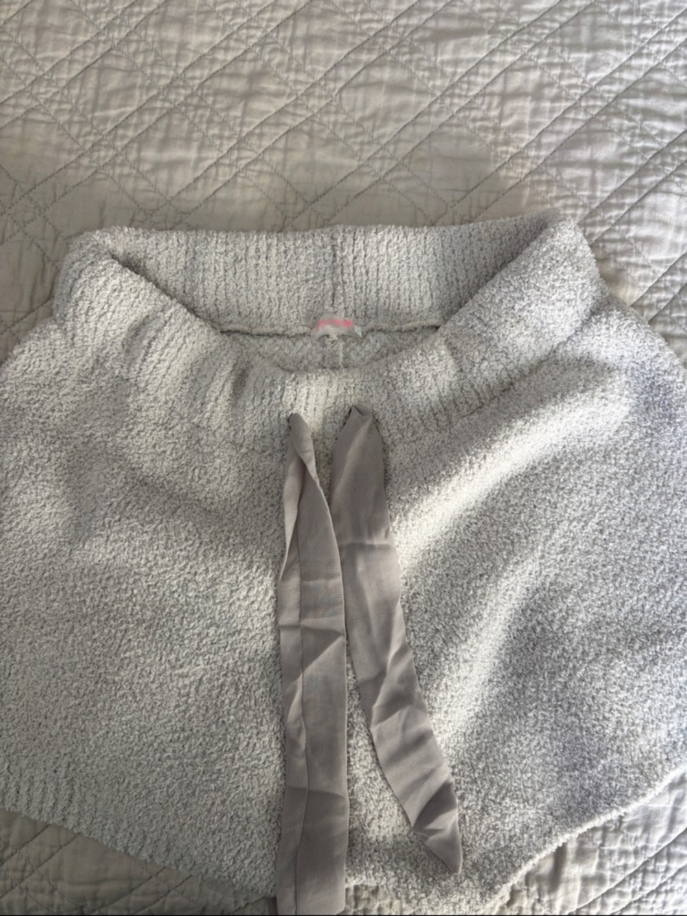 Free People Cozy Light Gray Plush Lounge Shorts